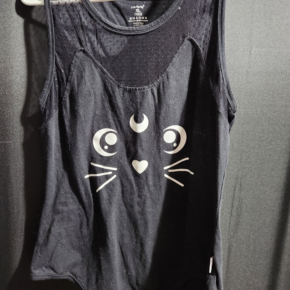 Black Cat Face Tank Top